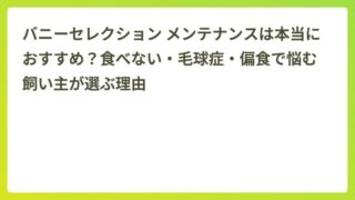 バニーセレクション メンテナンスは本当におすすめ？食べない・毛球症・偏食で悩む飼い主が選ぶ理由